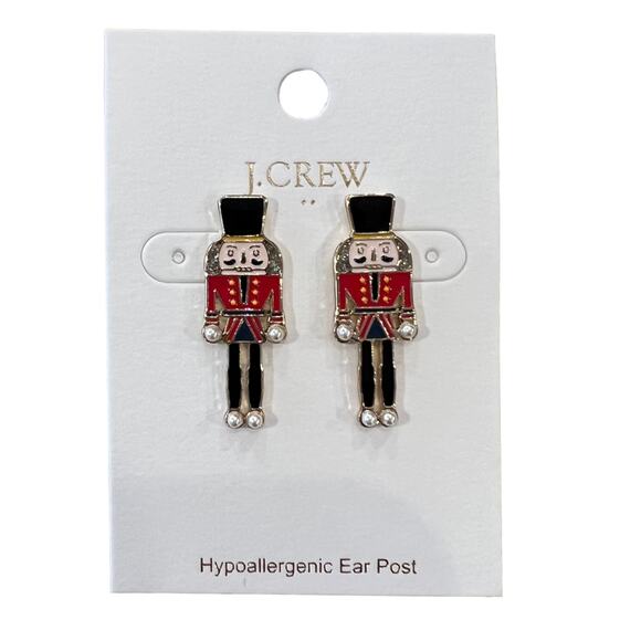 NWT J. Crew Toy Soldier Christmas Earrings - Picture 1 of 5